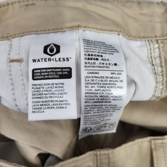 Levis 94 Baggy Cargo Pants Womens Tan Size 27 Straight Leg 90s Y2k Pockets - Picture 11 of 14